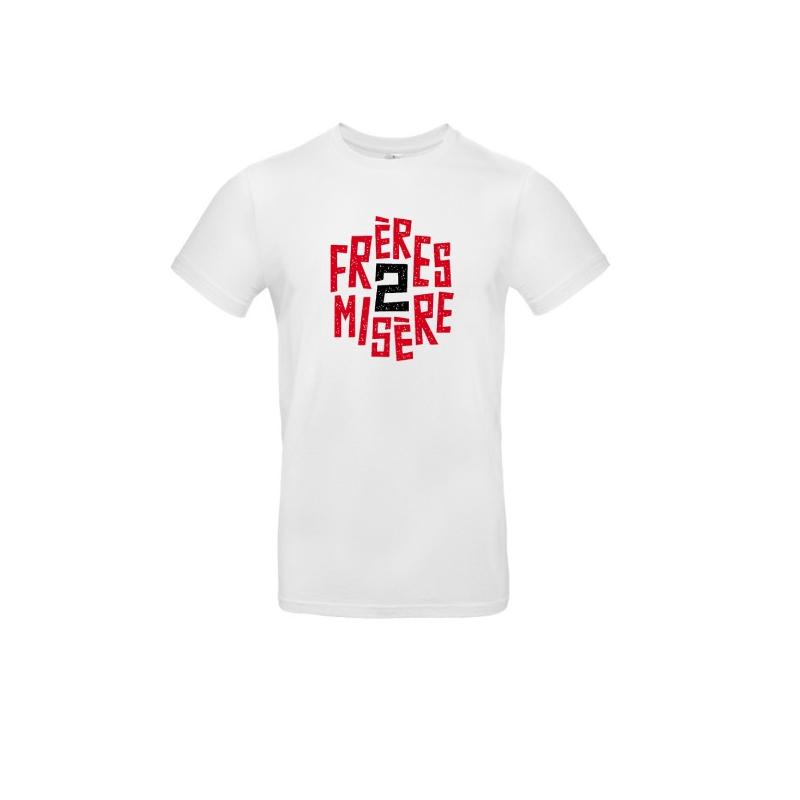 T-shirt homme blanc Logo Frères 2 Misère - MERCHENLIGNE.FR