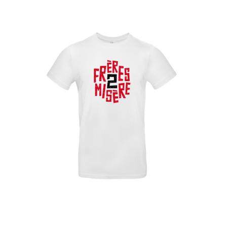 T-shirt homme blanc Logo Frères 2 Misère - MERCHENLIGNE.FR
