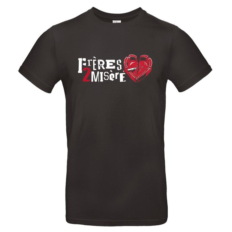 T-shirt homme noir Cigarette Frères 2 Misère - MERCHENLIGNE.FR