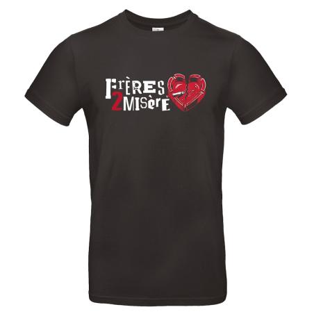 T-shirt homme noir Cigarette Frères 2 Misère - MERCHENLIGNE.FR