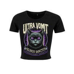 Crop Top femme "Felinus Sanctus" Ultra Vomit - MERCHENLIGNE.FR